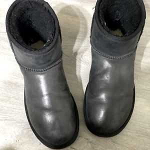 Black Leather UGG booties
